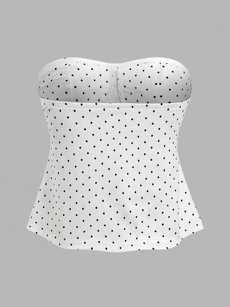 Women's Elegant Strapless Top - Chic Bow-like knot, Non-Transparent Blouse for Valentine's Day, Parties, Beach Outfits - Spring/Summer/Fall Formal & Casual Women's Clothing