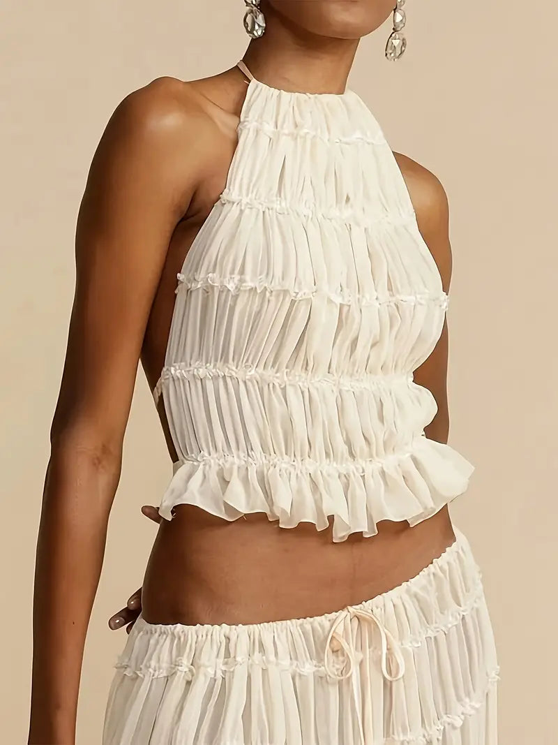 Stylish And Elegant Pleated Versatile Ladies' Vest