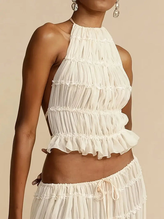 Stylish And Elegant Pleated Versatile Ladies' Vest